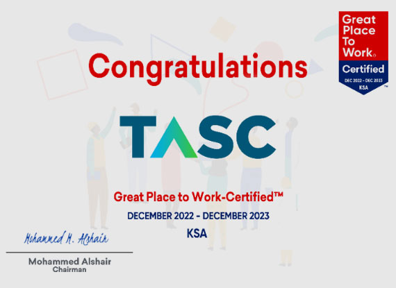 TASC Officially Recognised as a Great Place to Work in Saudi Arabia